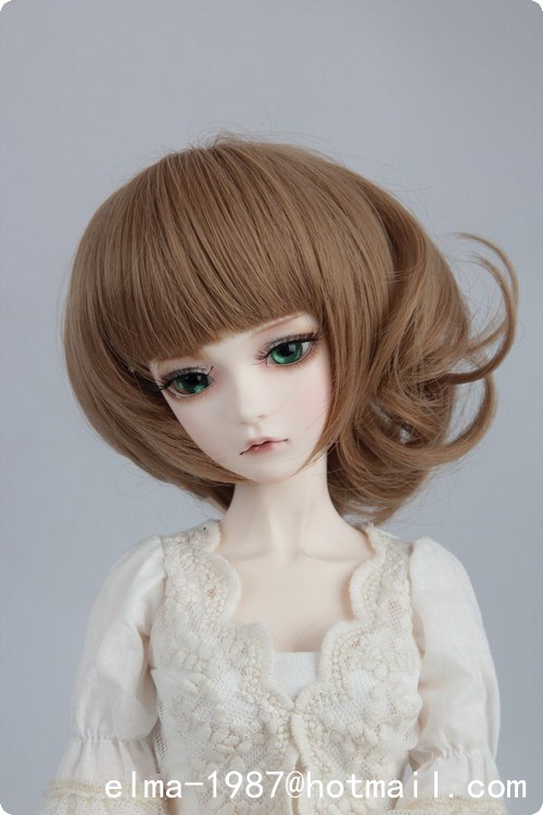 brown short wig for bjd 1/3,1/4,1/6 - Click Image to Close